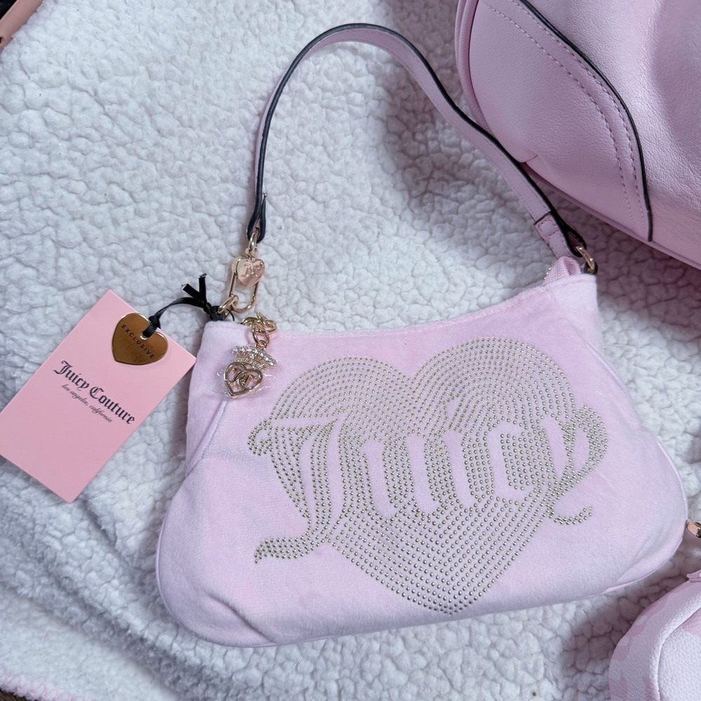 Juicy Couture Light Pink Heart Shoulder Bag